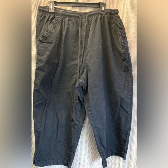 Ladies Pre-owned Erica & Co Drawstring Black Casual Pants, Size 2X - Picture 1 of 3